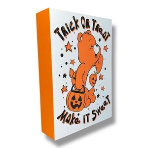 Care Bears “Trick or Treat, Make It Sweet” Halloween Wooden Wall Art Sign